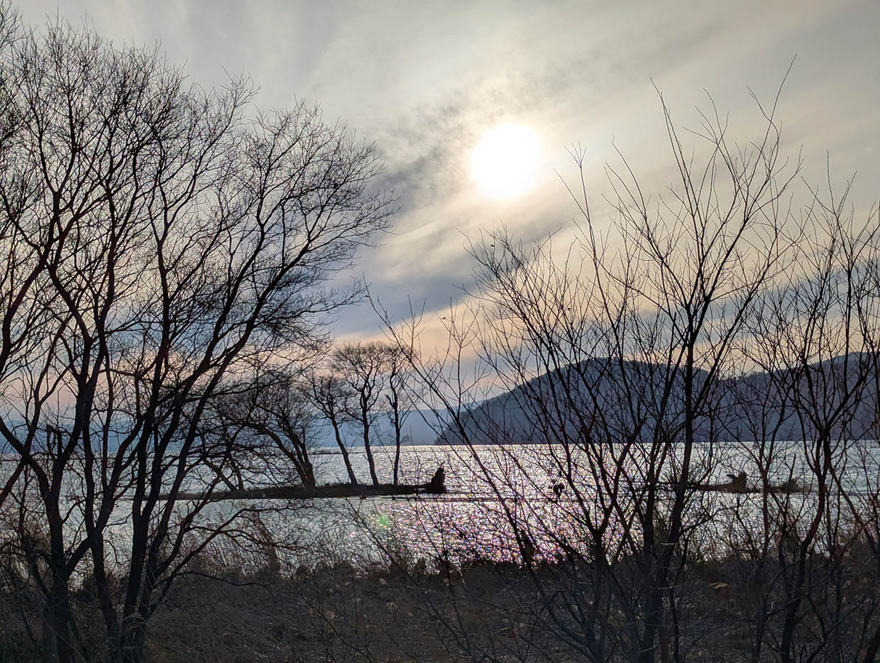 琵琶湖の夕日