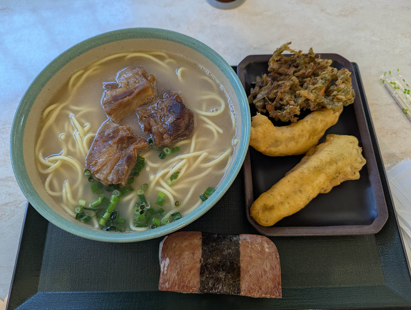 ソーキそばと天ぷら