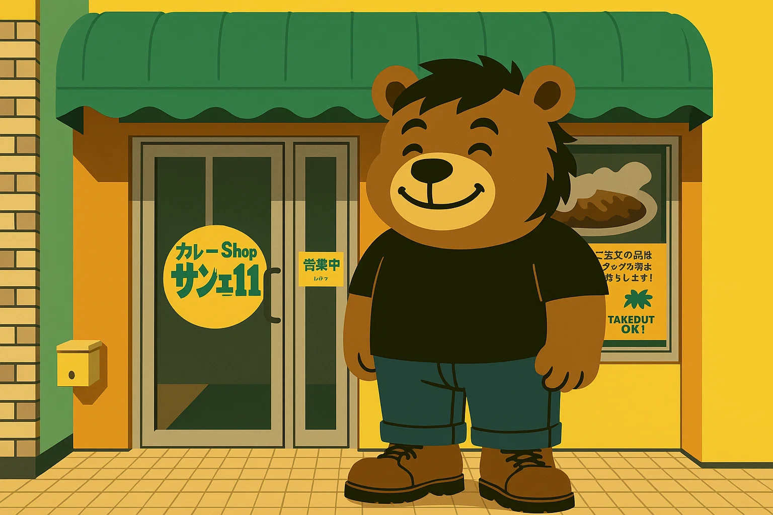 ジャングル1カレー前のノマドマ君