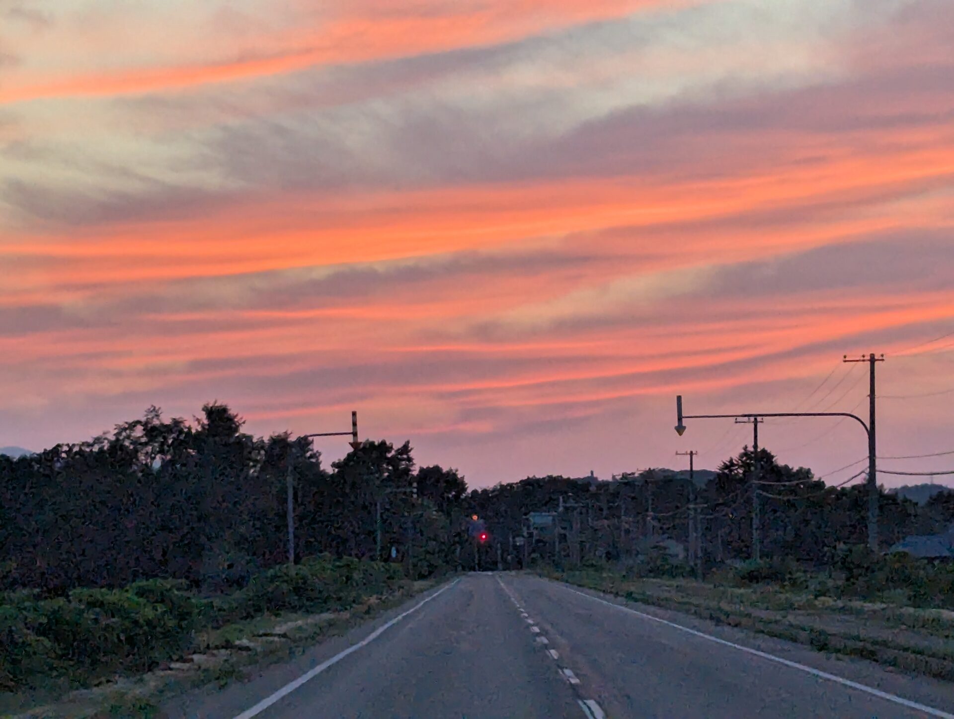 鹿追に向かう道中の夕焼け