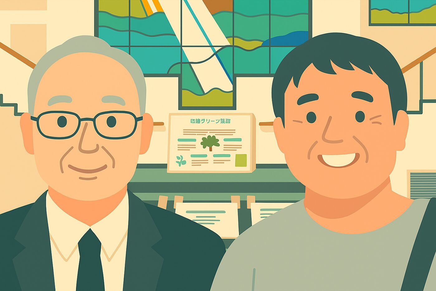 ガイドをしていただいたビート資料館の館長とツーショット。展示の裏話やビート産業の歴史を丁寧に教えてくださった。やさしい笑顔が印象的だった。