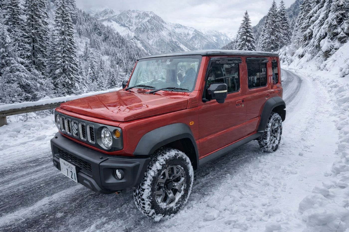 AIで生成した雪中のJimny Nomade